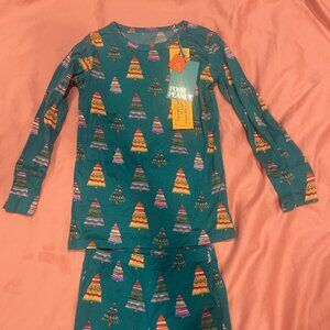 Posh Peanut Teal Christmas Trees Pajamas 2-piece set, Size 5T, New with tags